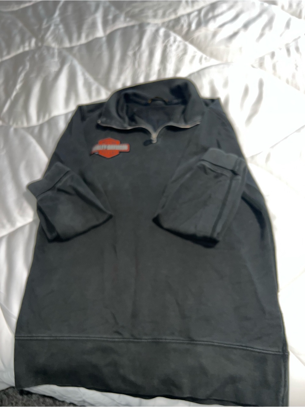 Harley-Davidson Black Quarter-Zip Pullover with Orange Logo